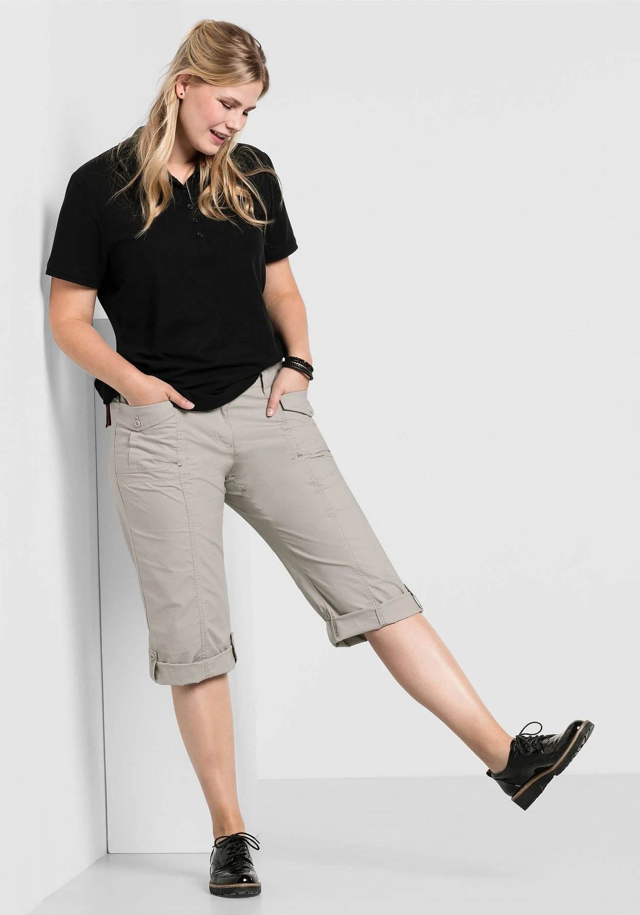 Sheego Gerade 3/4-Hose Mit Krempelfunktion 7 Sheego Gerade 3/4-Hose Mit Krempelfunktion – Bild 5