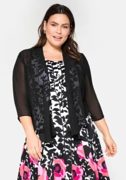 Sheego Chiffon-Bolero Im Zipfellook