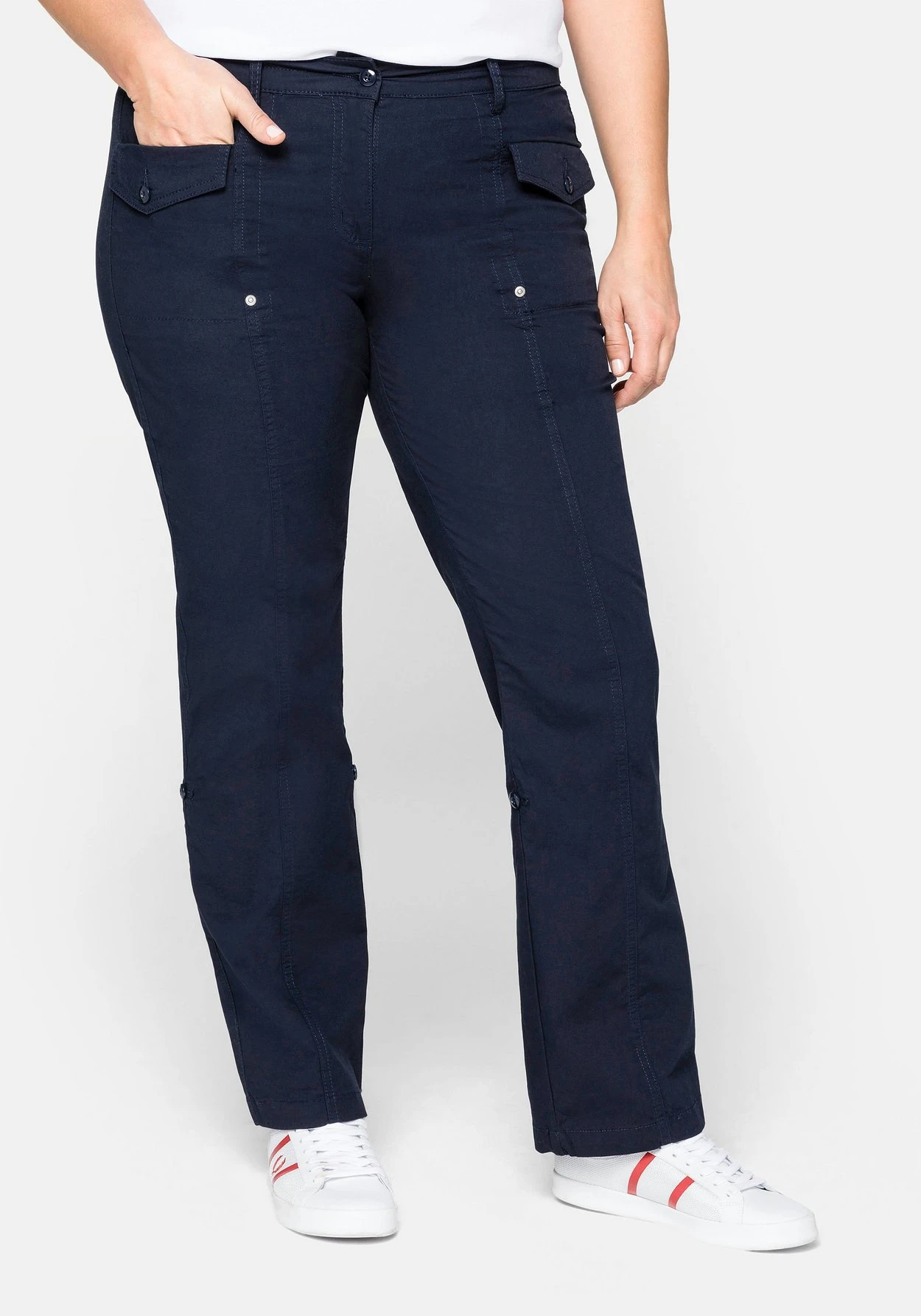 Sheego Gerade Hose Mit Teilungsnähten Und Krempelfunktion 10 Sheego Gerade Hose Mit Teilungsnähten Und Krempelfunktion – Bild 8