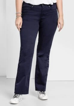Sheego Bootcut-Hose Aus Elastischem Baumwoll-Twill