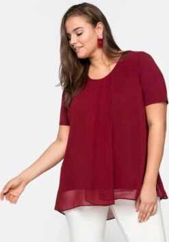Sheego Blusenshirt Mit Gelegten Falten, Im Lagenlook