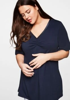 Sheego Longshirt In A-Linie Mit Raffung Am V-Ausschnitt -Sheego Verkaufsgeschäft 13548400018 03CHC 00 SH