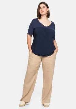 Sheego Shirt Im Materialmix, In A-Linie 11 Sheego Shirt Im Materialmix, In A-Linie -Sheego Verkaufsgeschäft 13841200018 04BF5 02 SH