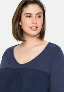 Sheego Shirt Im Materialmix, In A-Linie 12 Sheego Shirt Im Materialmix, In A-Linie -Sheego Verkaufsgeschäft 13841200018 04BF6 02 SH