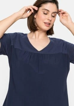 Sheego Shirt Im Materialmix, In A-Linie 13 Sheego Shirt Im Materialmix, In A-Linie -Sheego Verkaufsgeschäft 13841200018 04BF7 02 SH