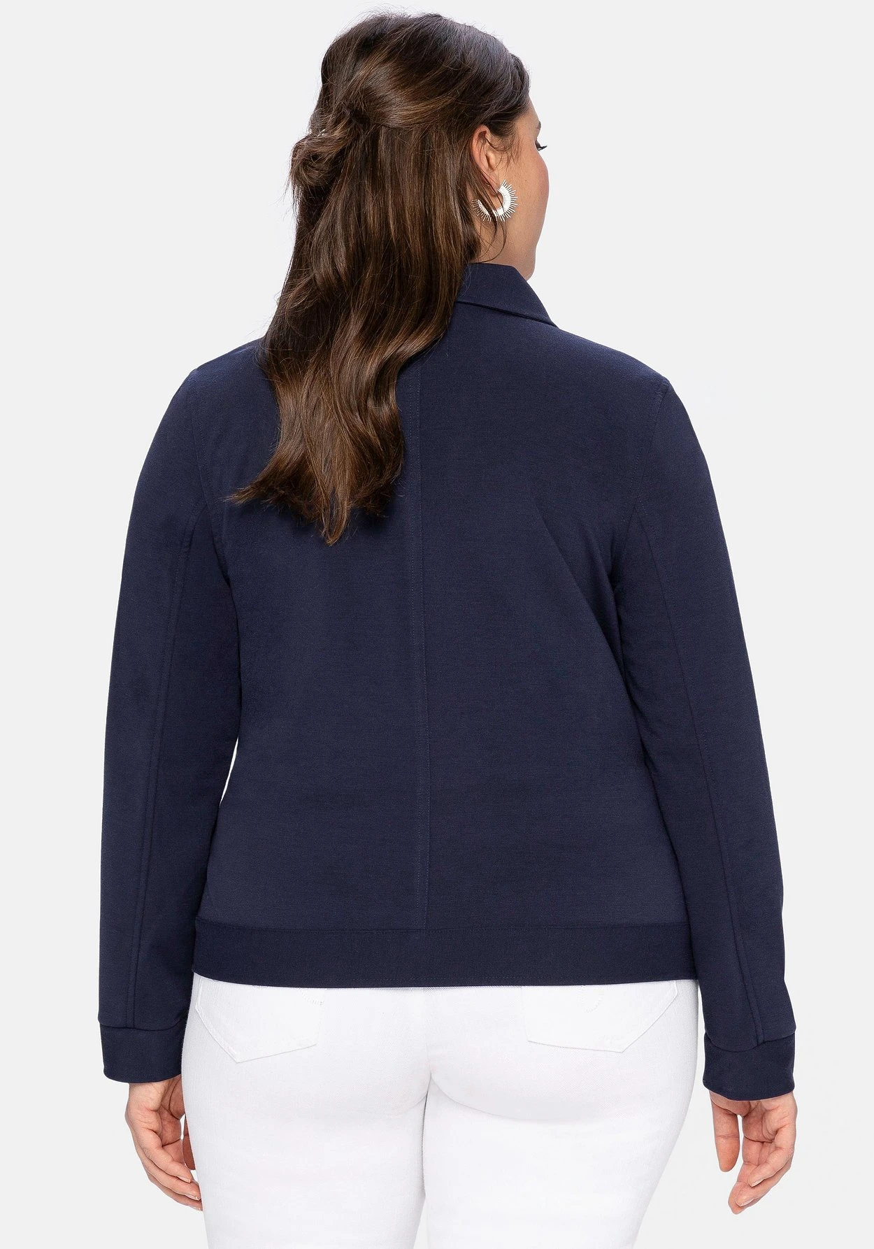 Sheego Kurzjacke Aus Interlock, Leicht Tailliert 4 Sheego Kurzjacke Aus Interlock, Leicht Tailliert – Bild 2