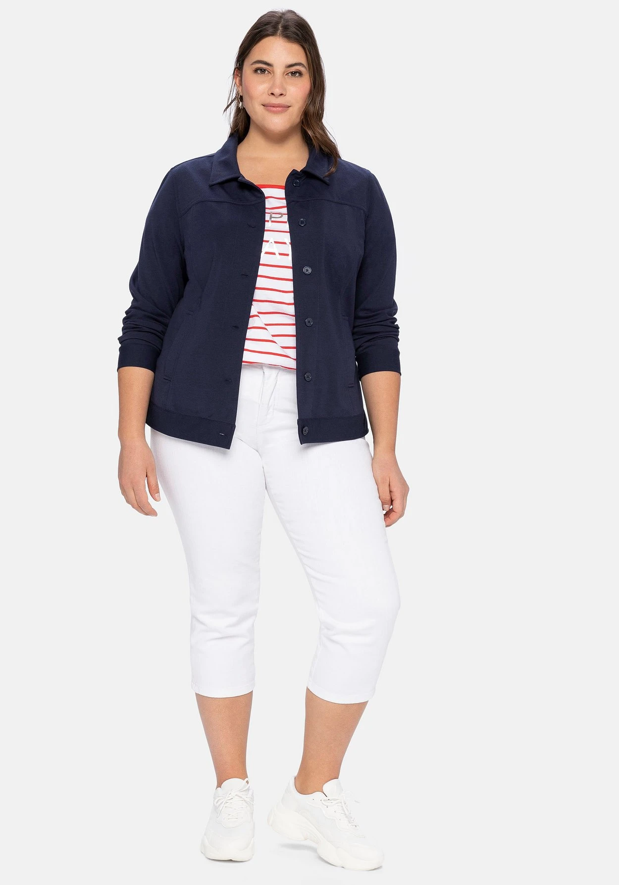 Sheego Kurzjacke Aus Interlock, Leicht Tailliert 3 Sheego Kurzjacke Aus Interlock, Leicht Tailliert