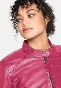 Sheego Lederjacke Aus Lammnappa, Mit Stehkragen -Sheego Verkaufsgeschäft 14001700245 04XUN 00 SH