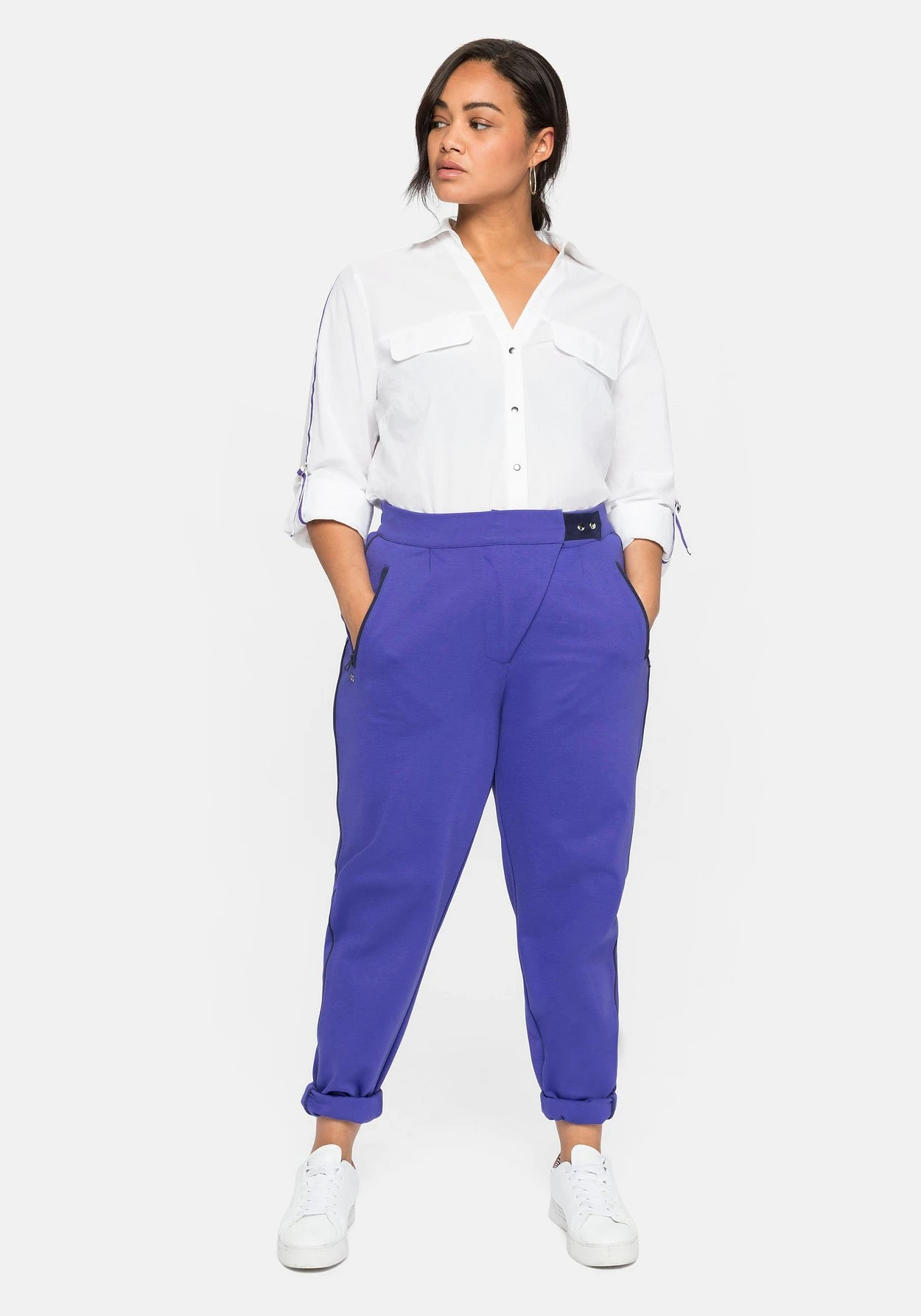 Sheego Joggpants Mit Gummibund Und Druckknöpfen 7 Sheego Joggpants Mit Gummibund Und Druckknöpfen – Bild 5