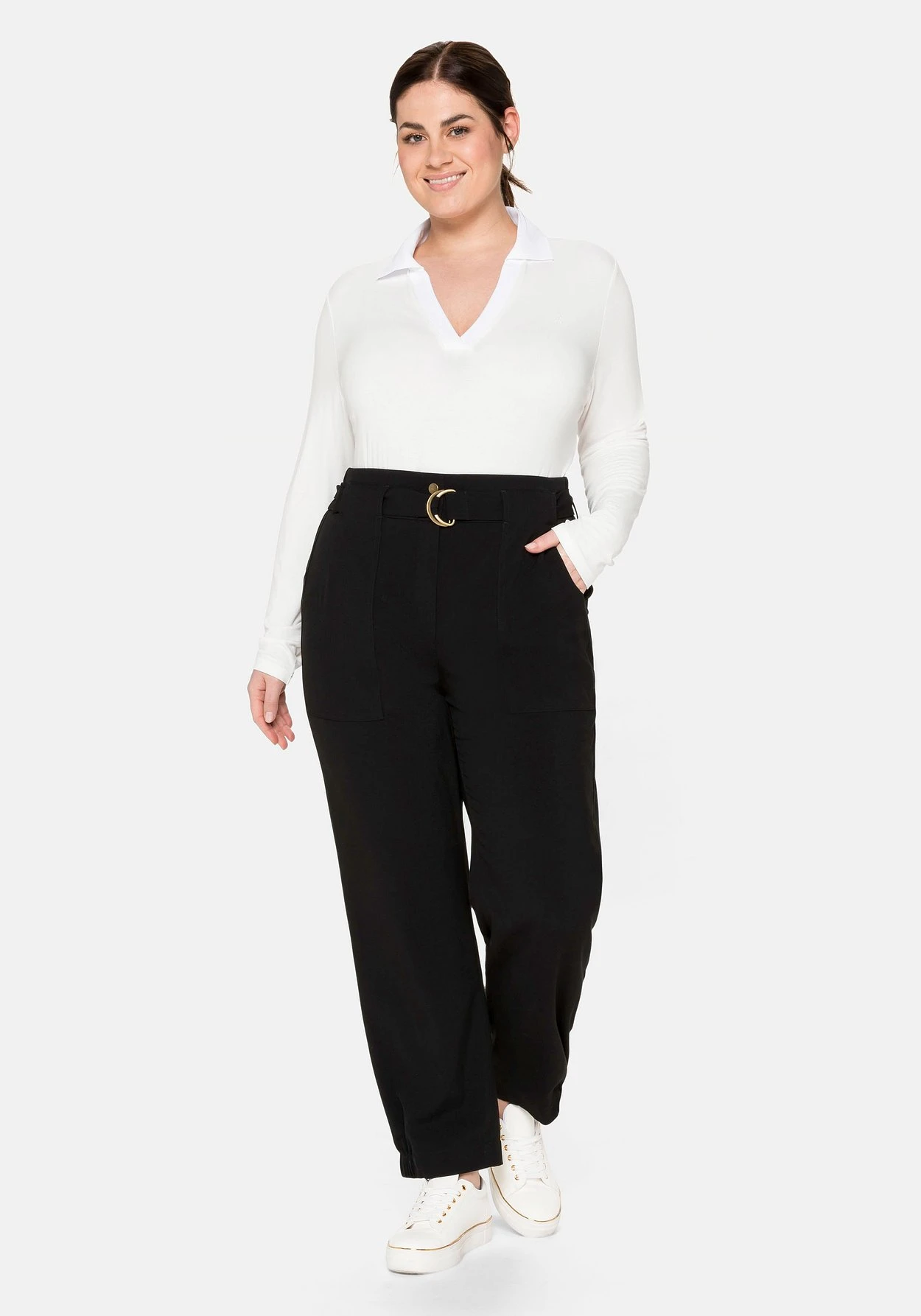 Sheego Joggpants Im Cargostil, Mit High-Waist-Bund 7 Sheego Joggpants Im Cargostil, Mit High-Waist-Bund – Bild 5