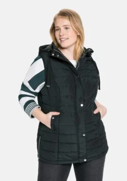 Sheego Gesteppte Longweste Mit Kapuze