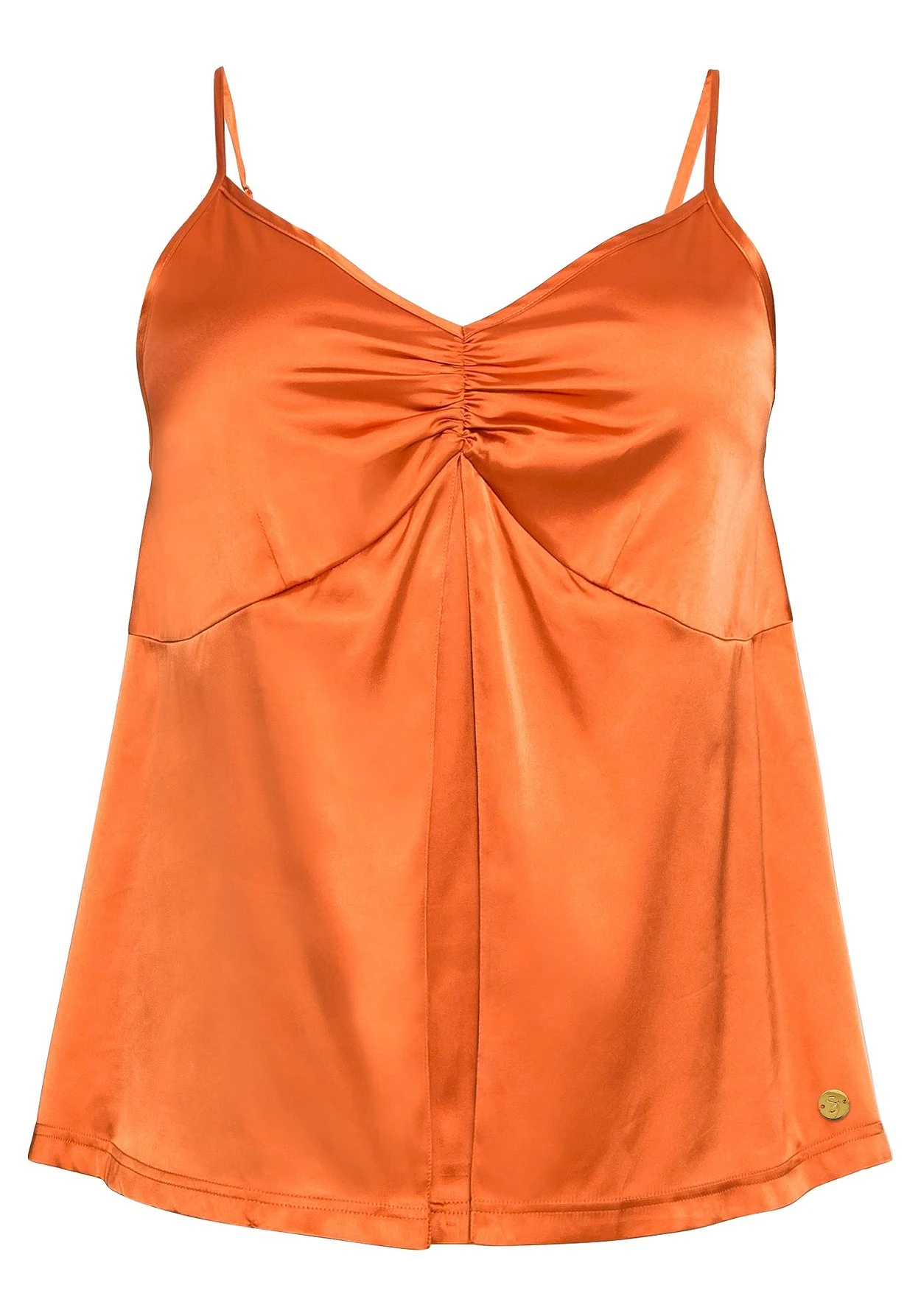 Sheego Top Mit Raffung Am Ausschnitt, Vorn Aus Satin 5 Sheego Top Mit Raffung Am Ausschnitt, Vorn Aus Satin – Bild 3