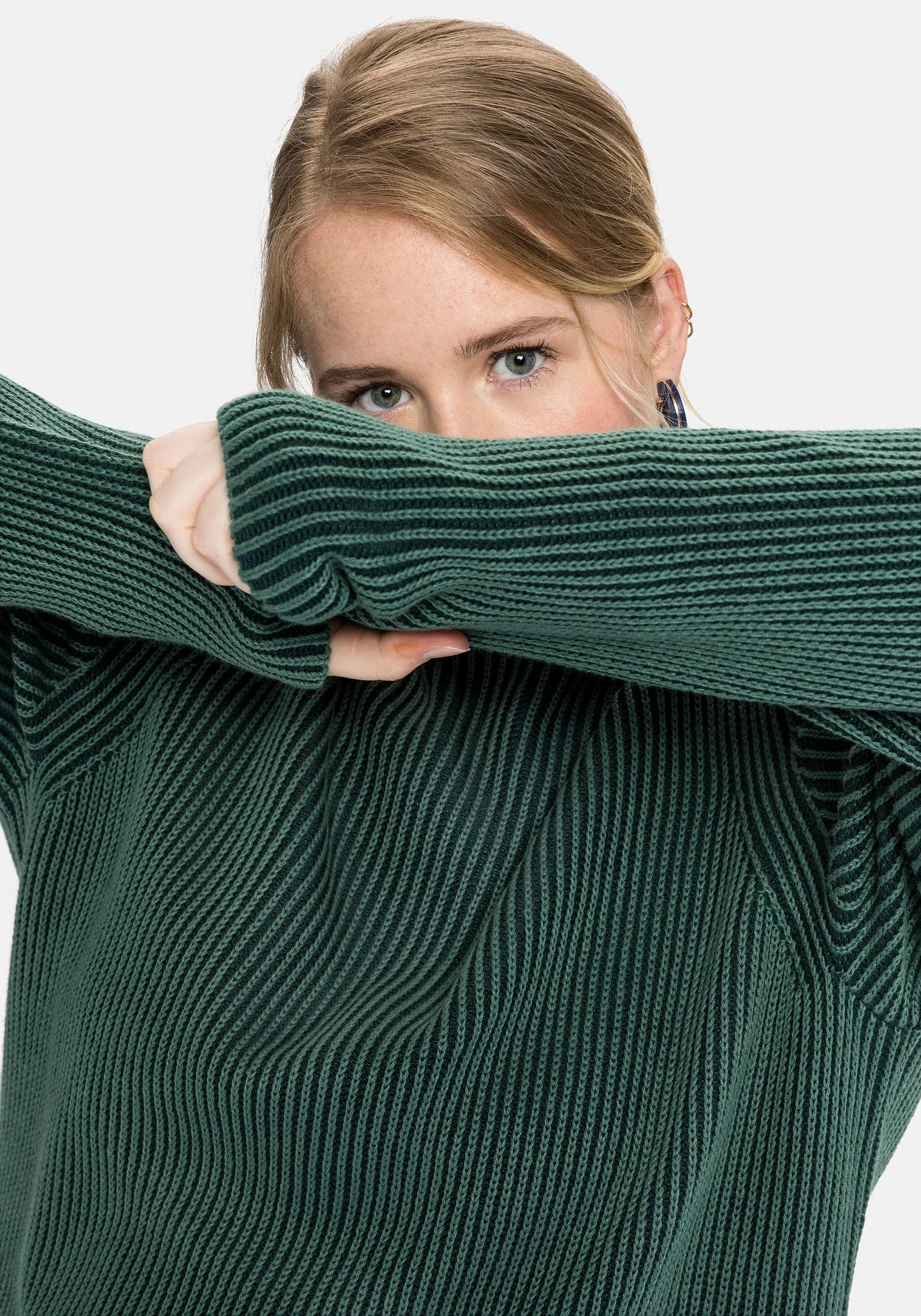 Sheego Pullover In Zweifarbiger Rippstruktur 8 Sheego Pullover In Zweifarbiger Rippstruktur – Bild 6