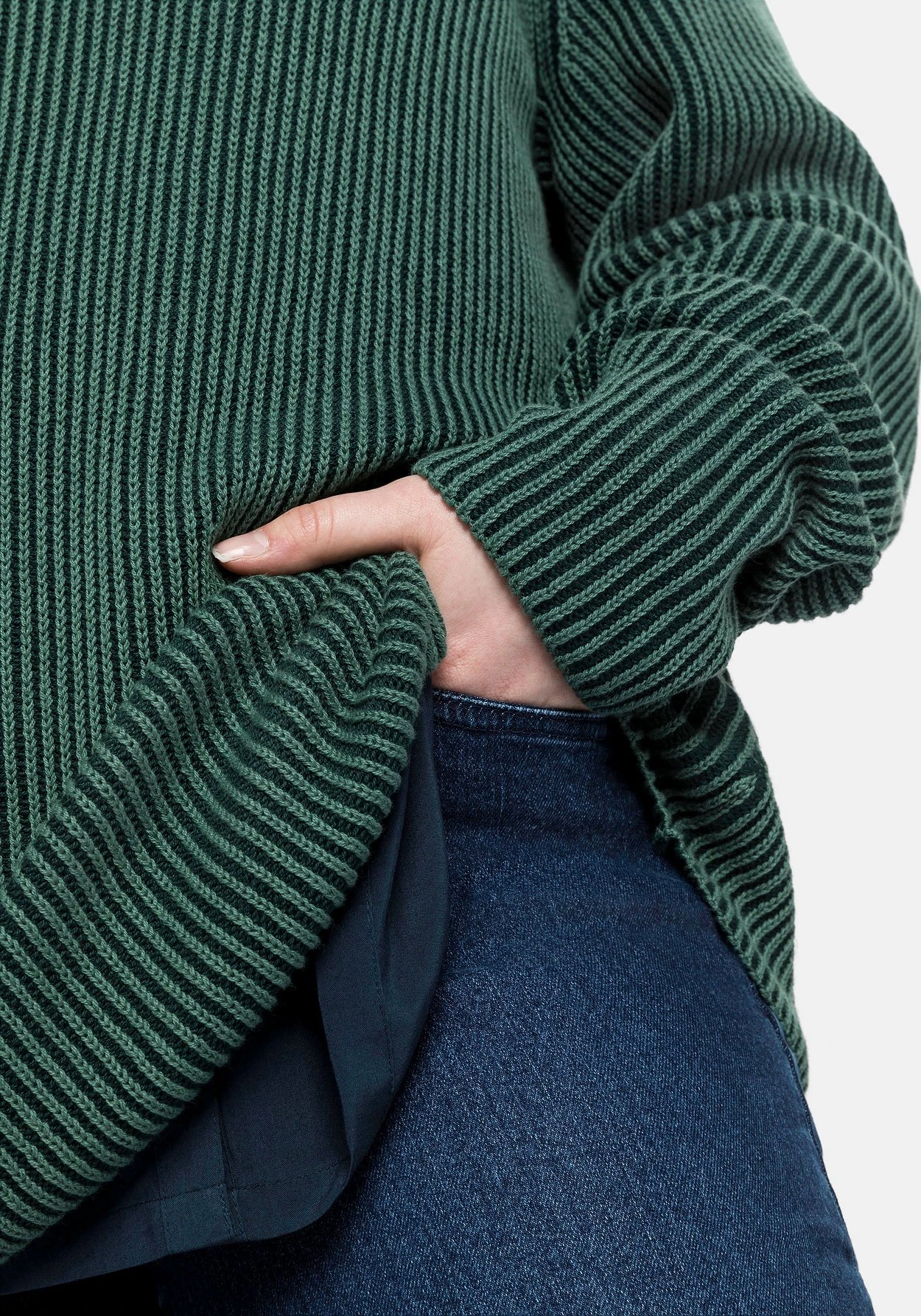 Sheego Pullover In Zweifarbiger Rippstruktur 7 Sheego Pullover In Zweifarbiger Rippstruktur – Bild 5