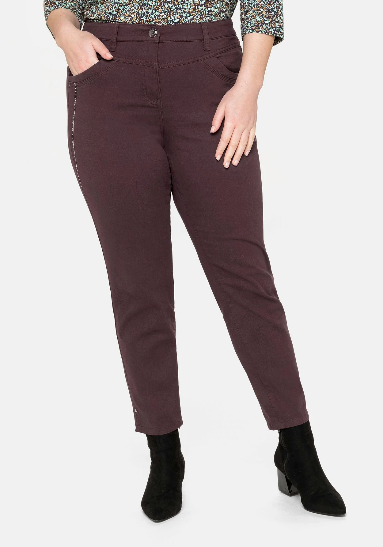 Sheego Schmale Hose Aus Stretch-Twill, In Ankle-Länge 3 Sheego Schmale Hose Aus Stretch-Twill, In Ankle-Länge