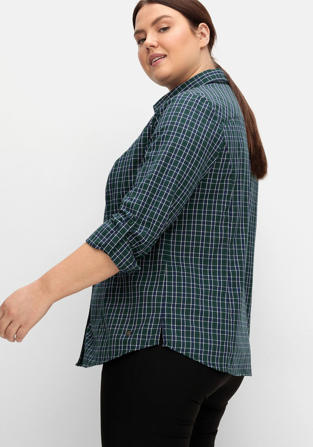 Sheego Karierte Wanderbluse Mit Taschen 4 Sheego Karierte Wanderbluse Mit Taschen – Bild 2