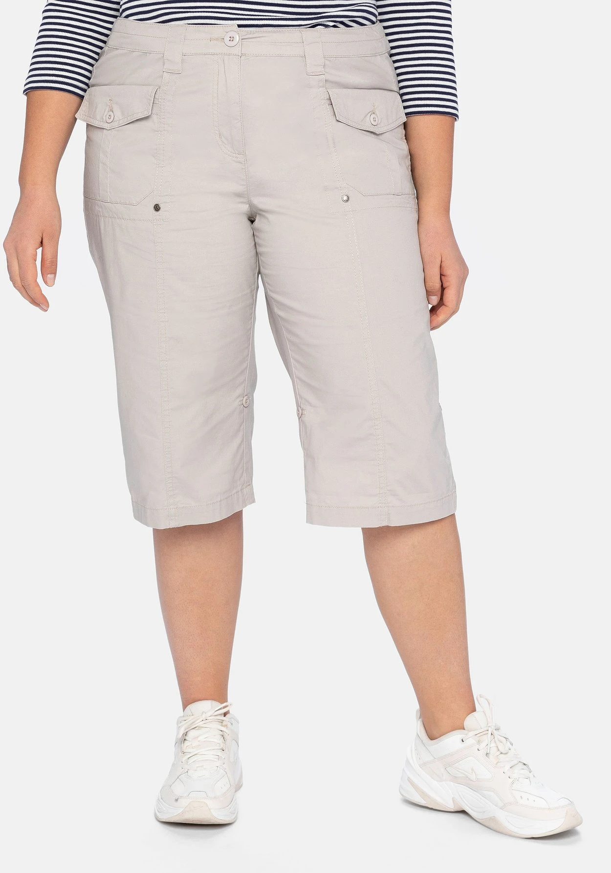 Sheego Stretch-Bermudas Mit Aufgesetzten Taschen Und Patten 3 Sheego Stretch-Bermudas Mit Aufgesetzten Taschen Und Patten