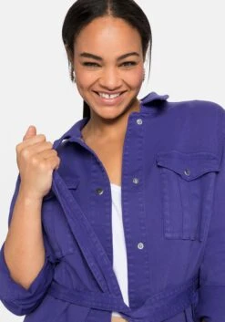 Sheego Jeansjacke Im Hemdblusen-Stil, Mit Bindegürtel 12 Sheego Jeansjacke Im Hemdblusen-Stil, Mit Bindegürtel -Sheego Verkaufsgeschäft 14013100184 0430G 02 SH