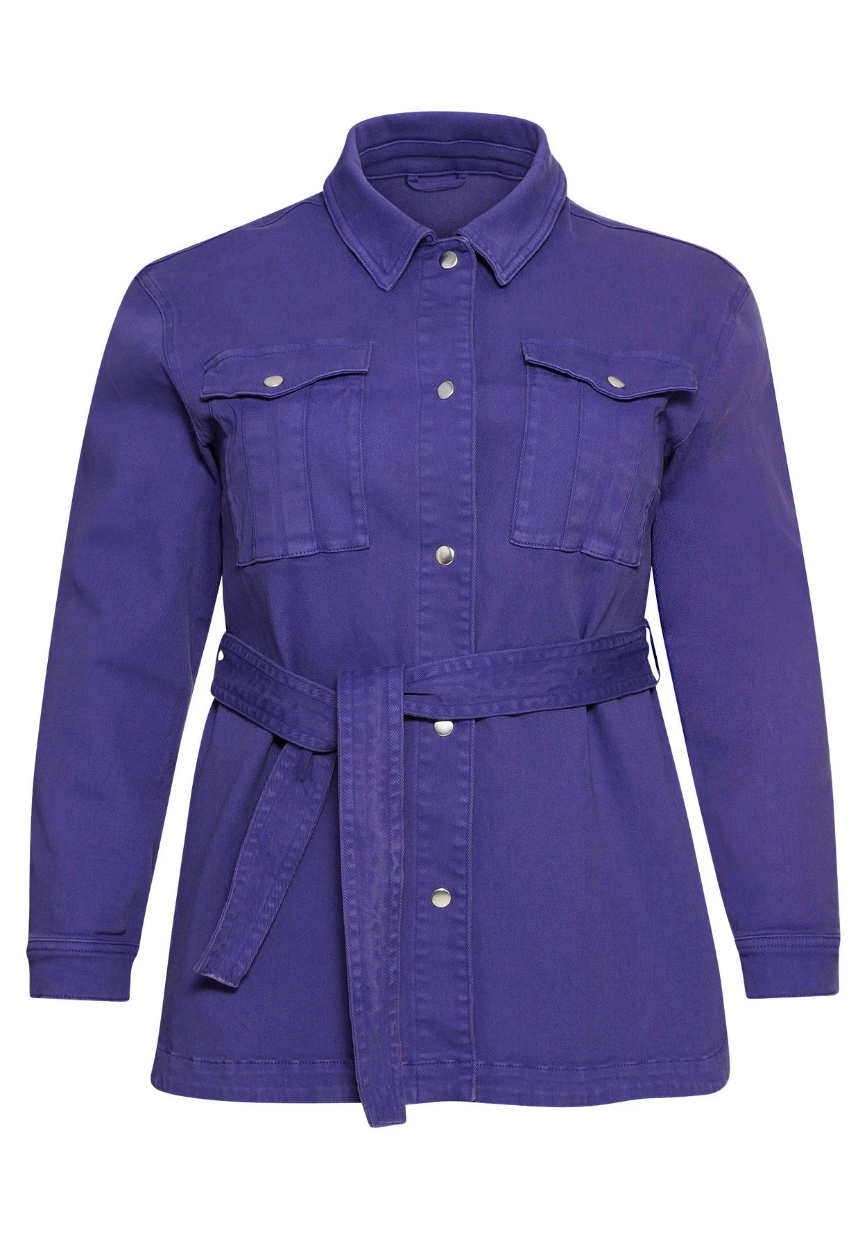 Sheego Jeansjacke Im Hemdblusen-Stil, Mit Bindegürtel 5 Sheego Jeansjacke Im Hemdblusen-Stil, Mit Bindegürtel – Bild 3