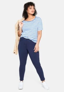 Sheego T-Shirt Mit Streifen Und Rundhalsausschnitt -Sheego Verkaufsgeschäft 14020202045 03WQW 02 SH