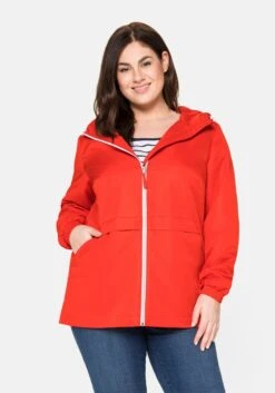 Sheego Übergangsjacke Aus Microfaser, Mit Kapuze