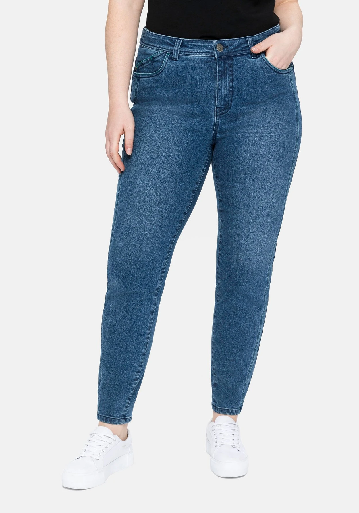 Sheego Slim Jeans Mit Vorverlegter Teilungsnaht 3 Sheego Slim Jeans Mit Vorverlegter Teilungsnaht