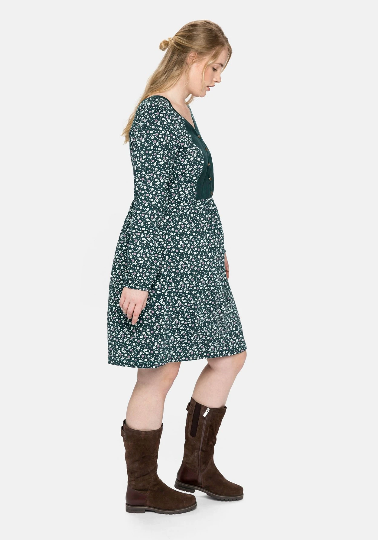 Sheego Jerseykleid Mit Bluseneinsatz Vorn, In Kniefreier Länge 4 Sheego Jerseykleid Mit Bluseneinsatz Vorn, In Kniefreier Länge – Bild 2