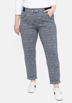 Sheego Chinohose Mit Karomuster Und Bundfalten