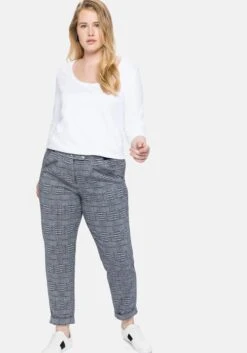 Sheego Chinohose Mit Karomuster Und Bundfalten -Sheego Verkaufsgeschäft 14054901648 0441E 02 SH