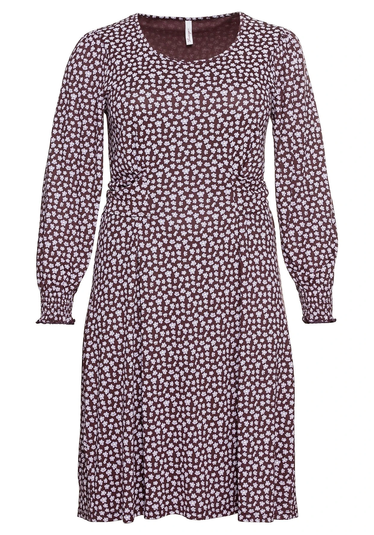 Sheego Jerseykleid Mit Alloverdruck Und Taillen-Bindeband 6 Sheego Jerseykleid Mit Alloverdruck Und Taillen-Bindeband – Bild 4