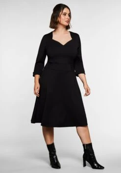 Jerseykleid Mit Herzausschnitt Und Taillenband -Sheego Verkaufsgeschäft 14076700289 045Z0 02 SH