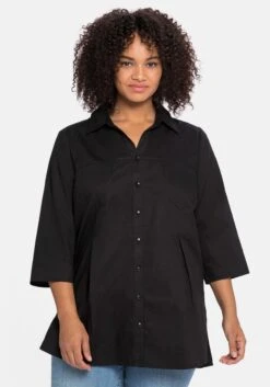 Sheego Bluse Mit 3/4-Arm Und Dekorativen Falten