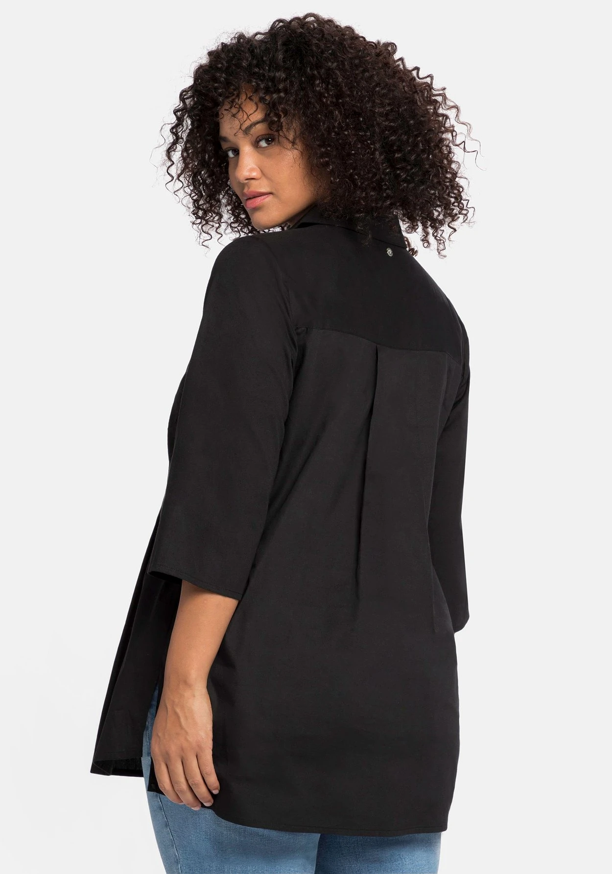 Sheego Bluse Mit 3/4-Arm Und Dekorativen Falten 4 Sheego Bluse Mit 3/4-Arm Und Dekorativen Falten – Bild 2