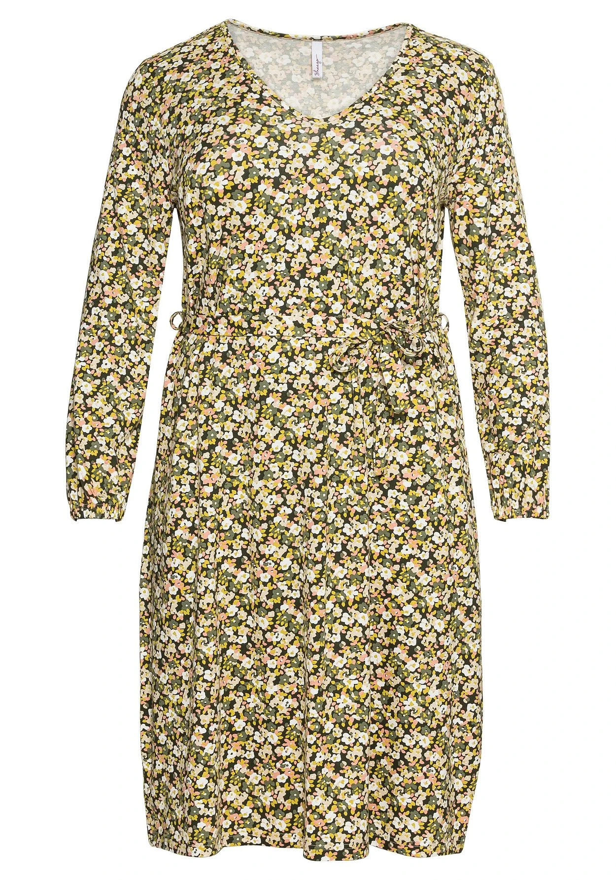 Sheego Jerseykleid Mit Millefleurs-Druck Und V-Ausschnitt 5 Sheego Jerseykleid Mit Millefleurs-Druck Und V-Ausschnitt – Bild 3