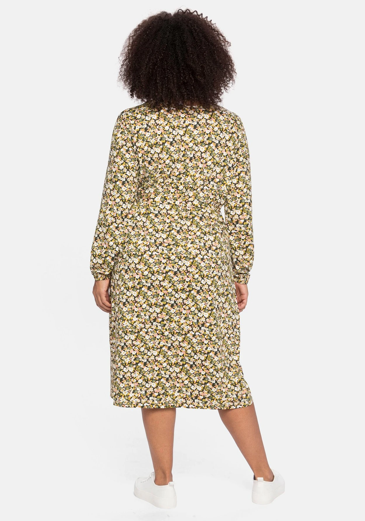 Sheego Jerseykleid Mit Millefleurs-Druck Und V-Ausschnitt 4 Sheego Jerseykleid Mit Millefleurs-Druck Und V-Ausschnitt – Bild 2