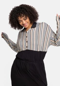 Sheego Blusenkleid Mit Knopfleiste Und Streifen 12 Sheego Blusenkleid Mit Knopfleiste Und Streifen -Sheego Verkaufsgeschäft 14181000289 04996 02 SH