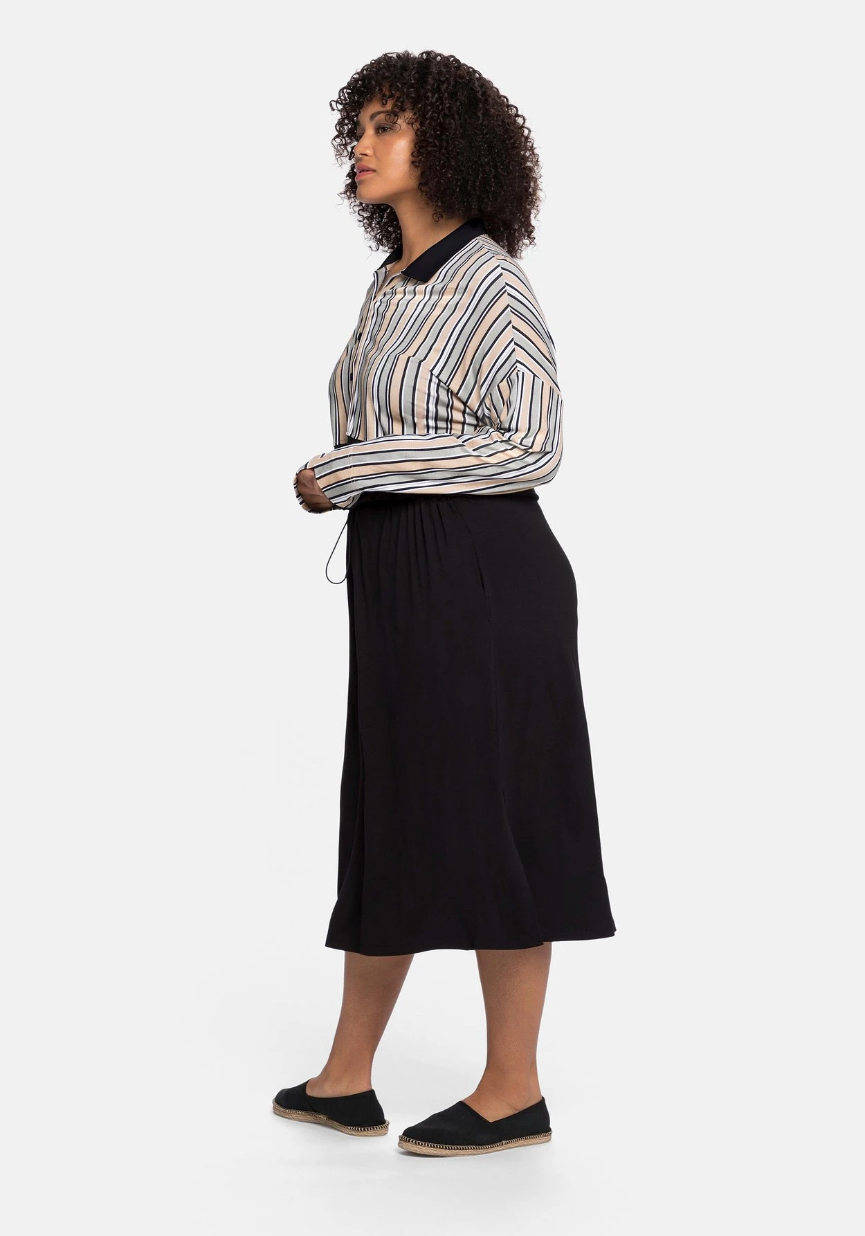 Sheego Blusenkleid Mit Knopfleiste Und Streifen 4 Sheego Blusenkleid Mit Knopfleiste Und Streifen – Bild 2