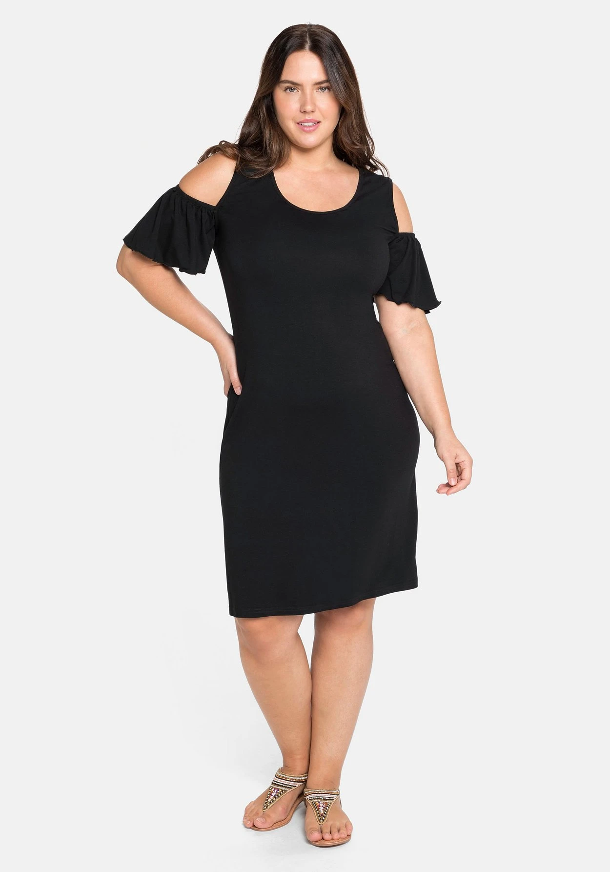 Sheego Strandkleid Mit Cut-outs Und Flügelärmeln 3 Sheego Strandkleid Mit Cut-outs Und Flügelärmeln