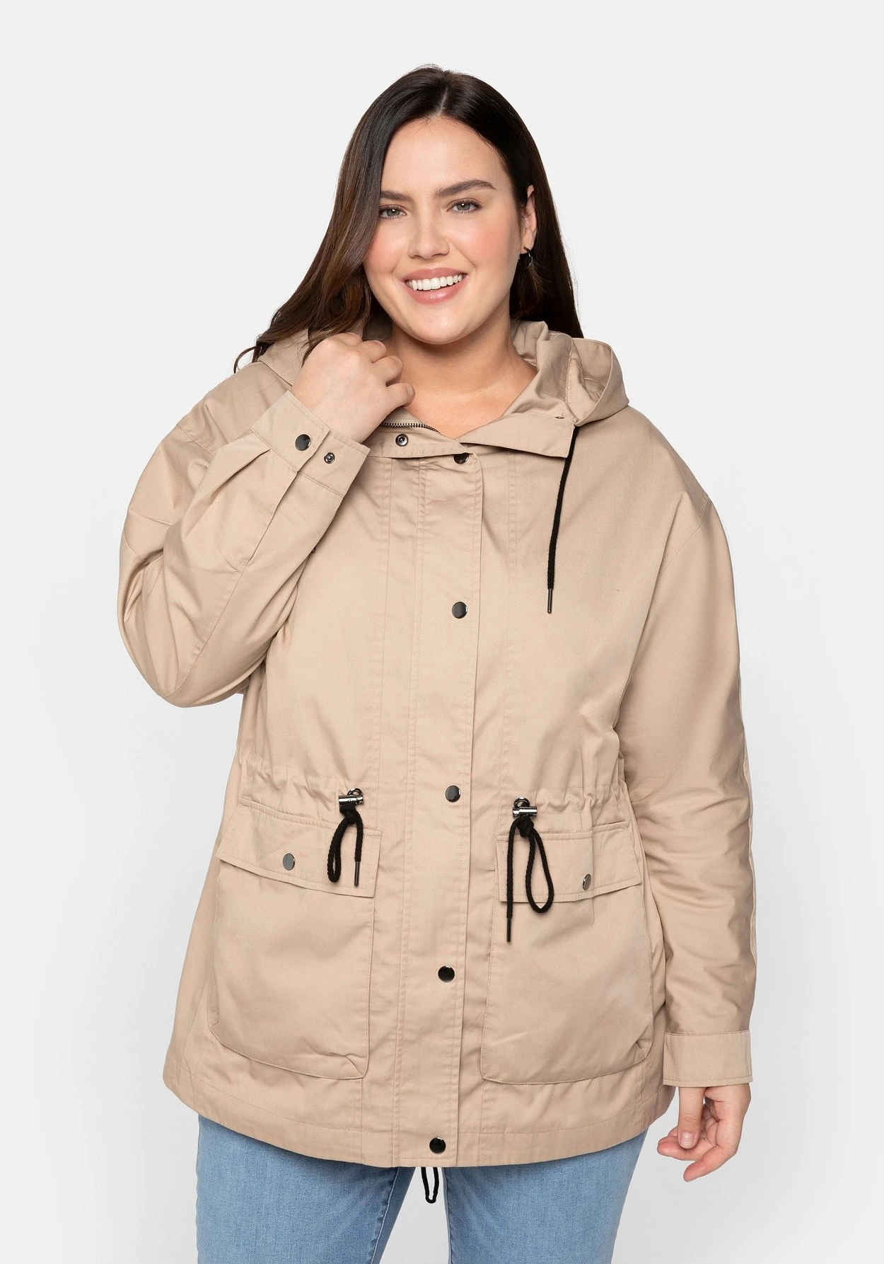 Sheego Leichte Kapuzen-Outdoorjacke, Wasserabweisend 3 Sheego Leichte Kapuzen-Outdoorjacke, Wasserabweisend