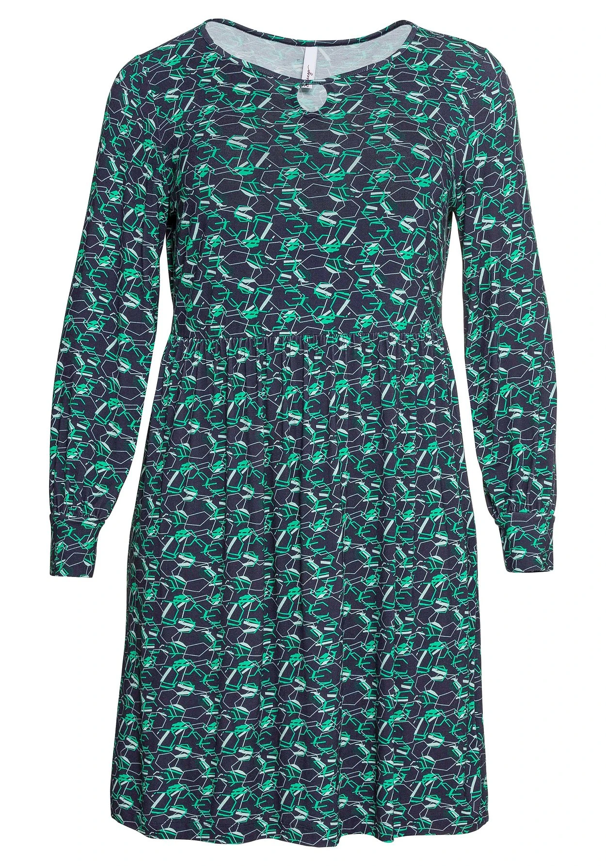 Sheego Jerseykleid Mit Alloverdruck Und Schlüssellochdetail 6 Sheego Jerseykleid Mit Alloverdruck Und Schlüssellochdetail – Bild 4