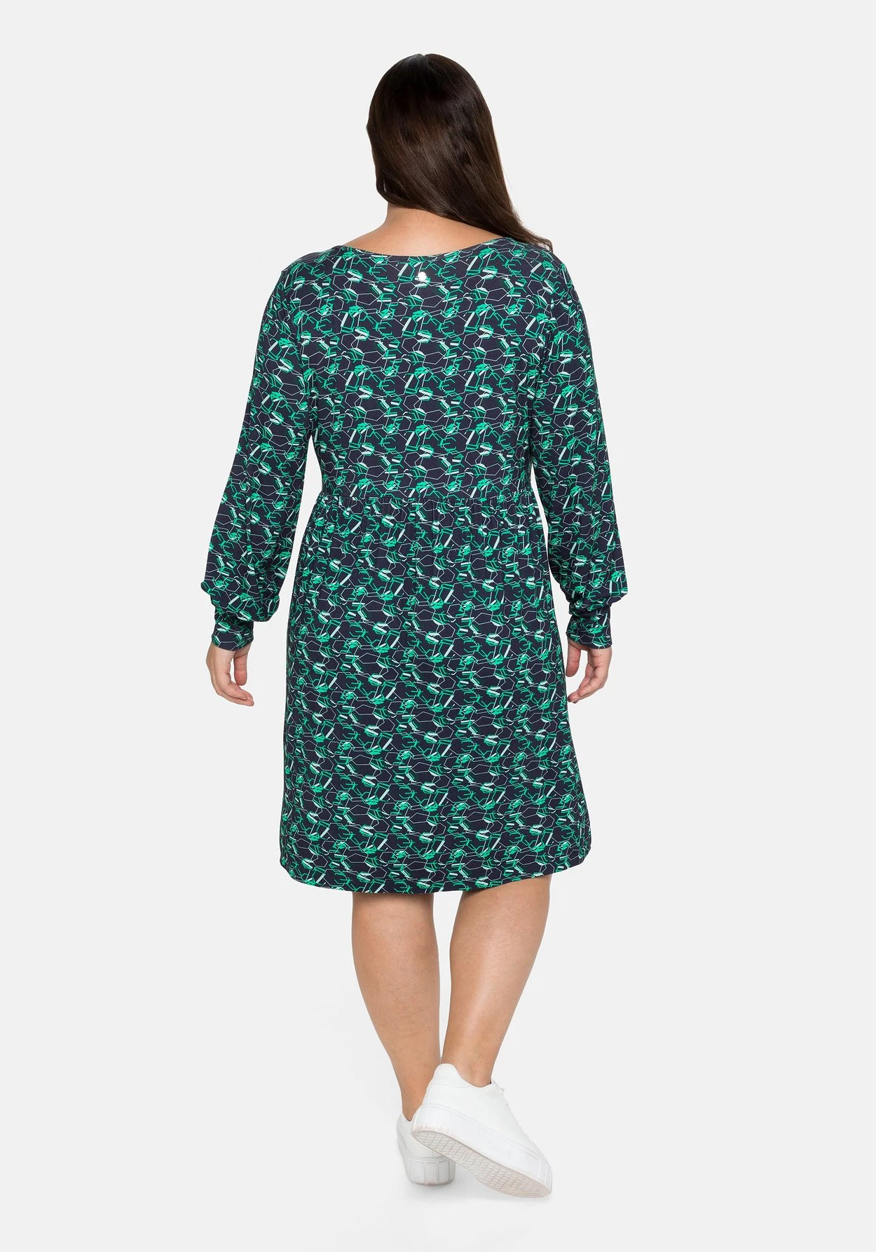 Sheego Jerseykleid Mit Alloverdruck Und Schlüssellochdetail 5 Sheego Jerseykleid Mit Alloverdruck Und Schlüssellochdetail – Bild 3