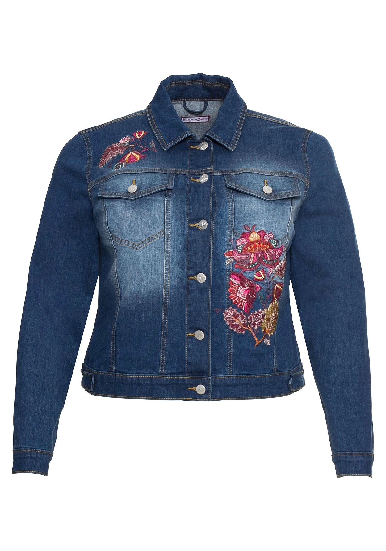 Jeansjacke Mit Blumenstickerei, Taillierte Form 5 Jeansjacke Mit Blumenstickerei, Taillierte Form – Bild 3
