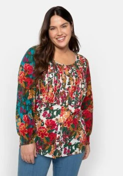 Bluse Mit Floralen Prints Und Femininen Details