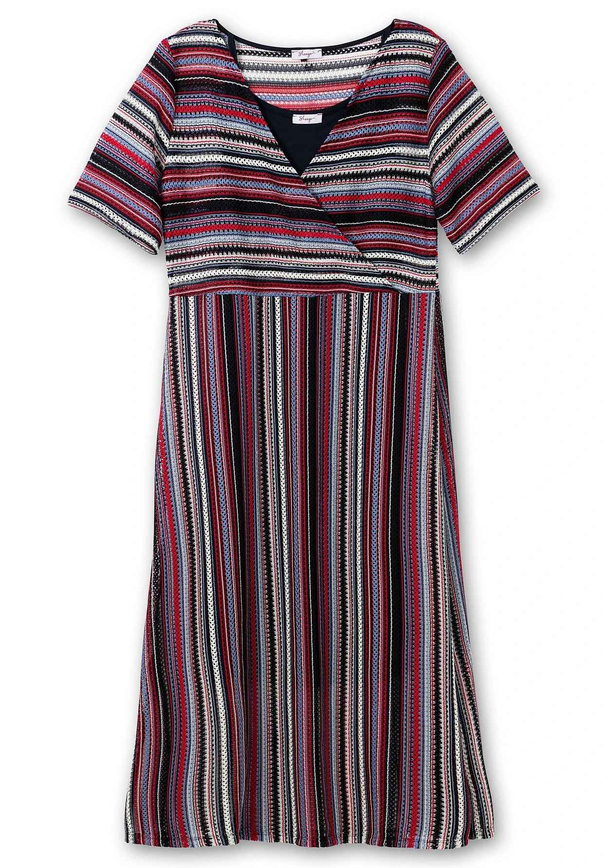 Sheego Maxikleidin Wickeloptik, Mit Unterkleid 6 Sheego Maxikleidin Wickeloptik, Mit Unterkleid – Bild 4