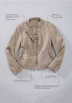 Sheego Lederjacke Aus Lammnappa Mit Crinkle-Effekt -Sheego Verkaufsgeschäft 14337800539 00 SH
