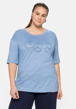 Sheego Shirt Mit Kordelapplikation, Melierte Qualität