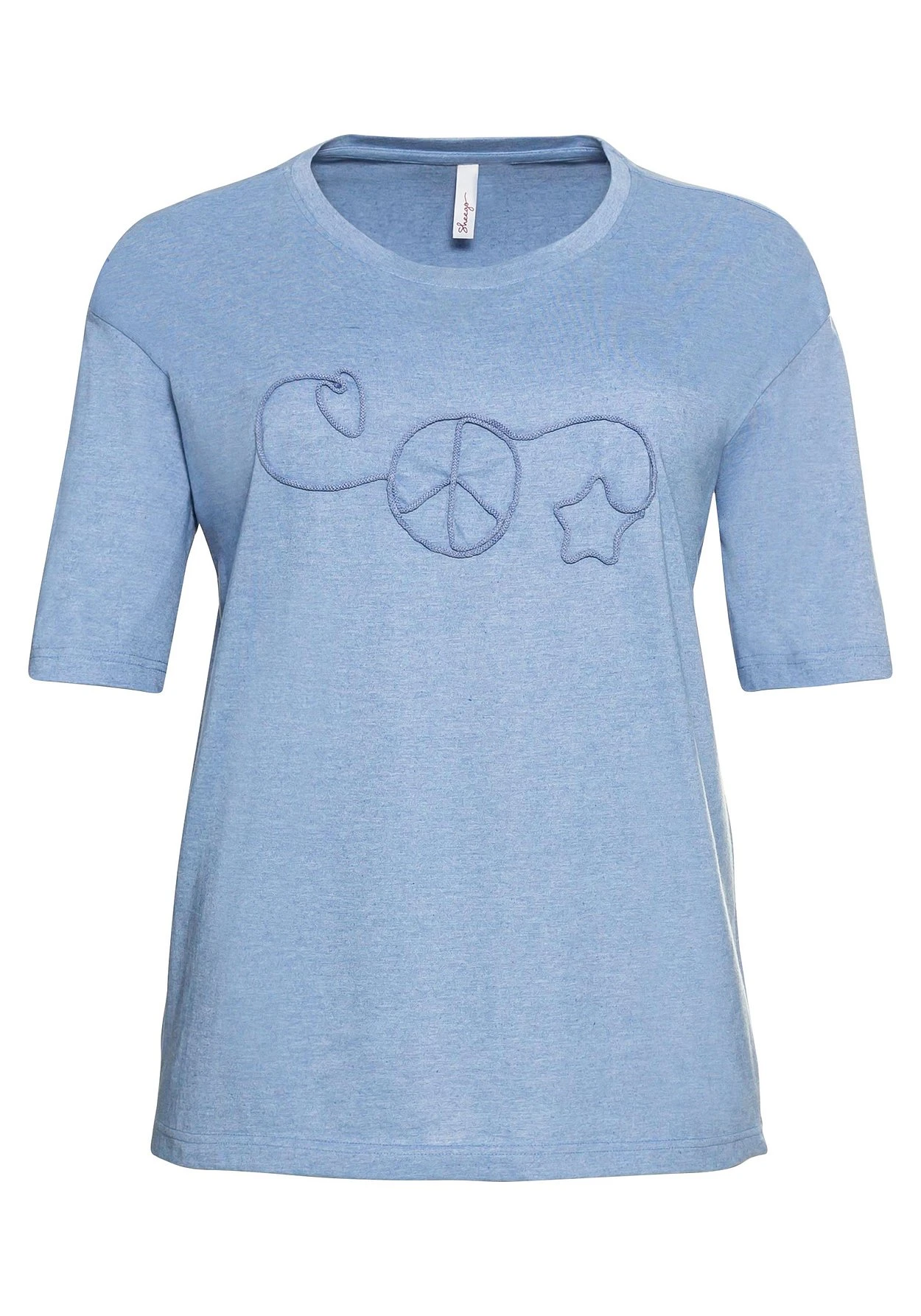 Sheego Shirt Mit Kordelapplikation, Melierte Qualität 5 Sheego Shirt Mit Kordelapplikation, Melierte Qualität – Bild 3