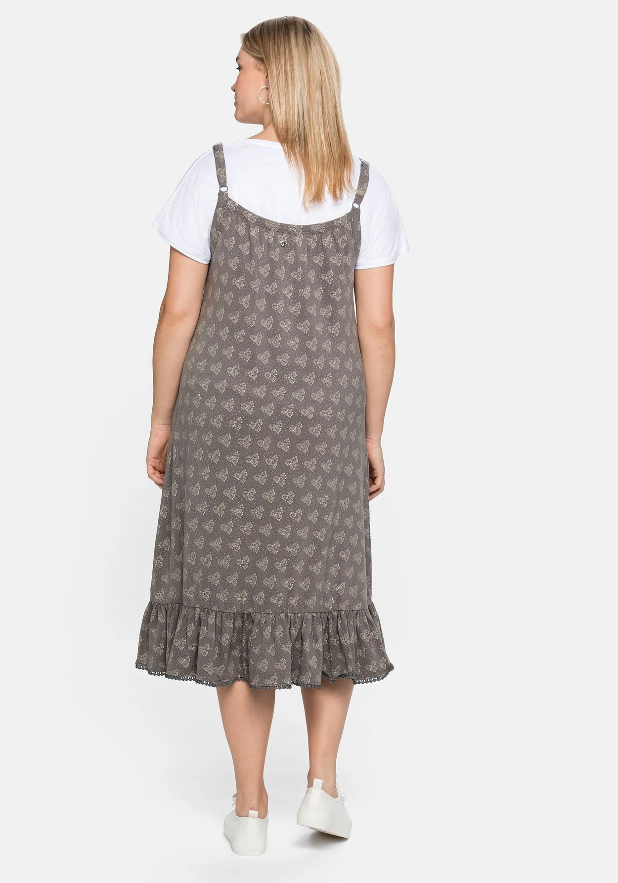 Sheego Trägerkleid Mit Shirt, In A-Linie Und Mit Alloverdruck 5 Sheego Trägerkleid Mit Shirt, In A-Linie Und Mit Alloverdruck – Bild 3