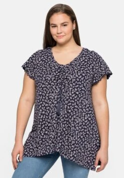 Sheego Shirt Mit Alloverdruck, In Zipfelform