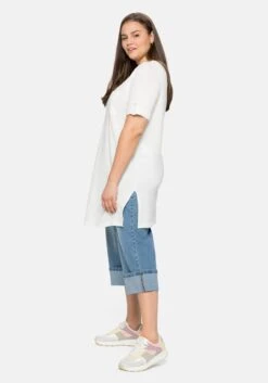 Sheego Longshirt Im Leinenmix, Hohe Seitenschlitze -Sheego Verkaufsgeschäft 14376800011 04BG4 02 SH